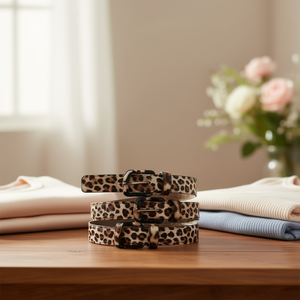 Cinturón de PU con estampado de leopardo Zz Cow de 2.5 cm con hebilla de marco cuadrado para mujer, cinturones casuales de moda. - Product Image 3