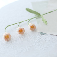 Bouquet de fleurs artificielles en gros, tulipes faites à la main au crochet, pour accessoires vestimentaires, sacs, décoration de mariage et de maison