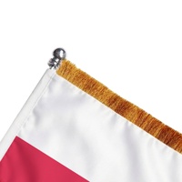 Drapeau de table de Pologne avec base en plastique argenté, personnalisé en polyester à franges, pour réunions B2B, vente en gros, direct usine