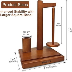 Brwissen Wooden Yarn Holder 7.48x7.48x11.4 Inches Multi Functional <b>Desktop</b> Storage Rack For Living Room Bedroom - Product Image 1