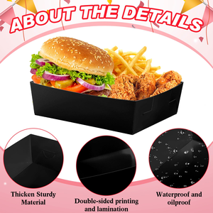 Cajas de Cartón Rígido Impresas con Logotipo, Ecológicas, Desechables, Reciclables e Impermeables para Comida Rápida, Pollo Frito y Hamburguesas - Product Image 3