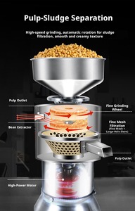 Máquina comercial para hacer leche de soja, extractor de pulpa de frijol de acero inoxidable, equipo de procesamiento de leche vegetal fácil de operar - Product Image 3