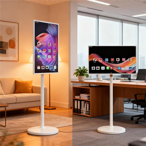 Téléviseur intelligent portable de 32 pouces, système d'exploitation Android, batterie 5H/9H, moniteur d'intérieur, OEM bienvenu, écran tactile 10 points, libre-service commercial - Product Image 1