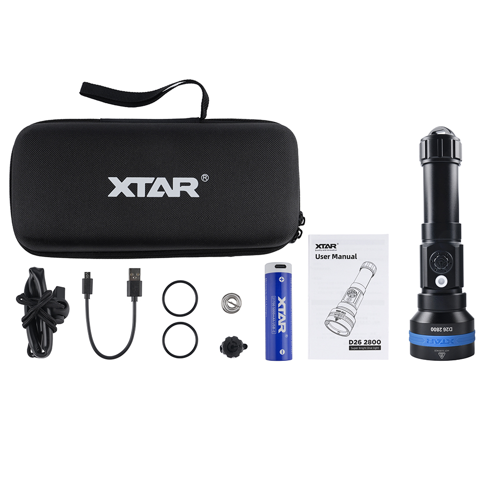 XTAR Высокая надежность D26 2800lm фонарик для дайвинга супер яркий свет IPX68 водонепроницаемый фонарик перезаряжаемый с магнитным переключателем
