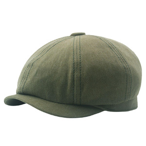 도매 패션 단색 대형 8 패널 <span class=keywords><strong>NewsBoy</strong></span> 모자 베이커 소년 트릴 면 베레모 모자 남성용 봄 여름 야외 - Product Image 6