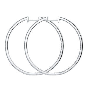 Aretes de Aro Grandes de 50 mm de Moda Unisex Ruizuan, Joyería de Moissanita S para Bodas, Plata de Ley 925 con Rodio, Dropshipping - Product Image 5