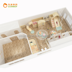 โครงสร้างเล่นในร่มสำหรับเด็กสีพาสเทลโทนไม้ สำหรับธุรกิจเพลย์คาเฟ่ - Product Image 6