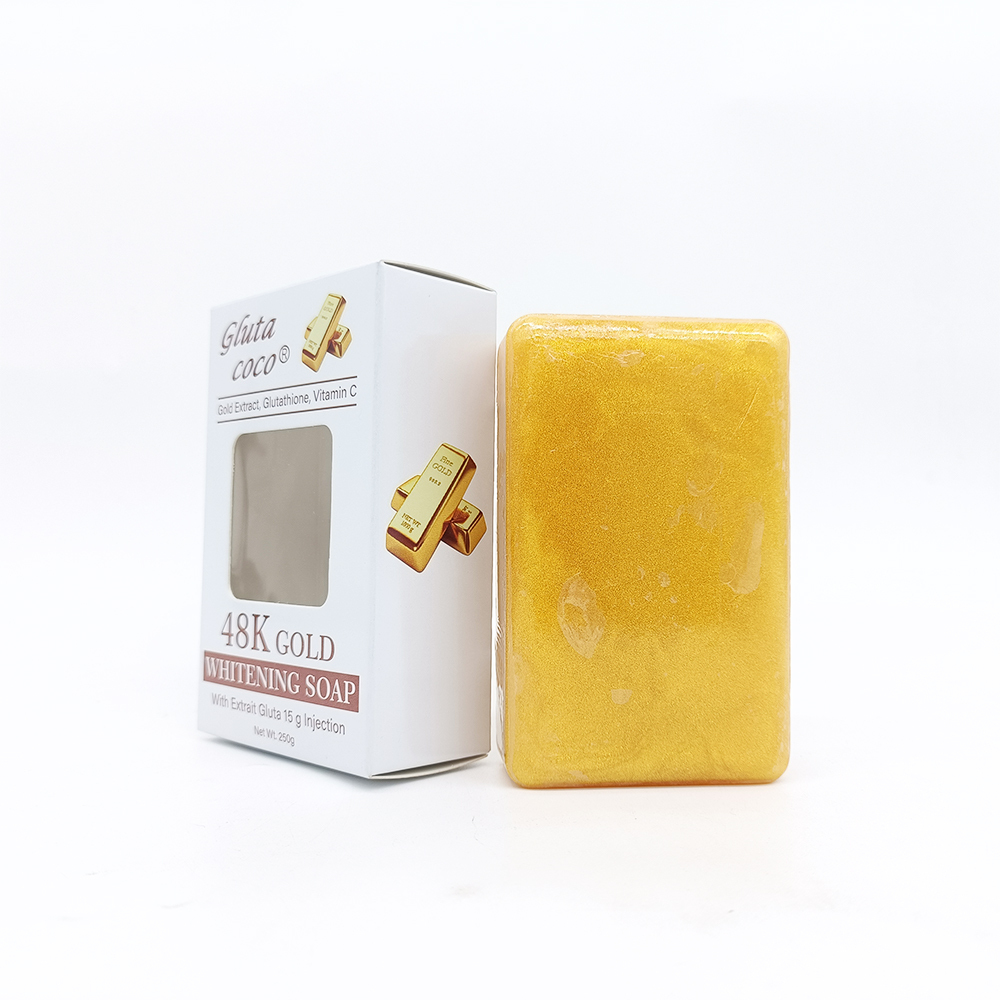 48K Gold Whitening Soap with Extra Gluta, Vitamin C & Moisturizing Properties for Skin Whitening – Handmade Bath Soap