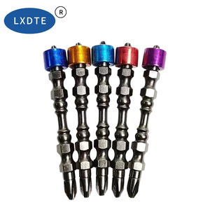 Juego de puntas de <span class=keywords><strong>destornillador</strong></span> de doble cabeza LXD de 65 mm PH2, acero S2, anillo magnético, mango de acero, HRC 60-62, OEM personalizado - Product Image 2