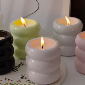 Vela Aromática de Cerámica con Forma de Donut, Linda y Artesanal, Vela de Aromaterapia de Lujo para Decoración del Hogar, Venta al por Mayor - Product Image 2