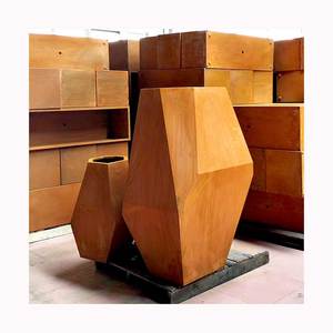 Jardinière en <span class=keywords><strong>acier</strong></span> corten, forme personnalisée découpée au laser, forme géométrique longue et carrée, pour pots de fleurs, jardinière irrégulière en métal - Product Image 2
