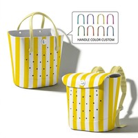 Sac à dos de plage en EVA durable avec motif de dessin animé, sac de shopping tendance avec trous en caoutchouc solide, double bandoulière