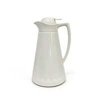 Carafe isotherme sous vide en acier inoxydable avec doublure en verre rose, ouverture à un bouton, très résistante, 1,0 L, idéale pour les cadeaux d'affaires