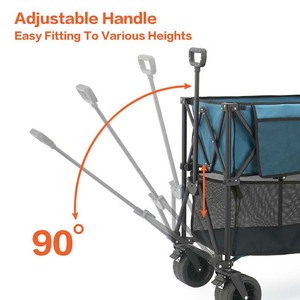 बाहरी डबल डेकर फोल्डेबल वैगन के लिए अद्वितीय डिजाइन 300L समुद्र तट वैगन ट्रॉली - Product Image 5