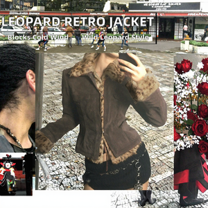 Abrigo Retro Americano de Piel Sintética con Parches, Cuello Vuelto, Botones de Cuerno, Ajuste en la Cintura, Estilo Urbano, Cortavientos, para Otoño e Invierno - Product Image 2