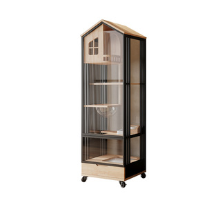 Massivholz Luxus Katze Hundehütte Integrierte Wurf becken Toilette Knopf für kleine Wohnung Innen gebrauch Haushalt Haustier Villa Käfig - Product Image 1