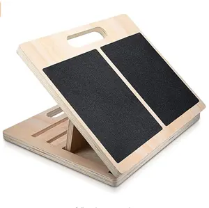 custom Wood Slant Board Calf Stretcher Adjustable Wood Incline Board for Stretching Calves Wooden Exercise Wedge Tilt Ramp