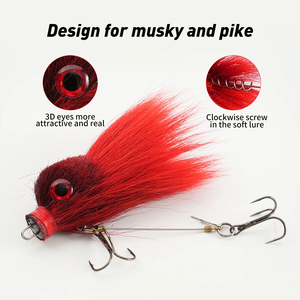 Señuelo de pesca de 9cm/16g con ojos 3D, pelo de ciervo, anzuelo triple, montura de rosca y anzuelo sólido para pesca. - Product Image 3