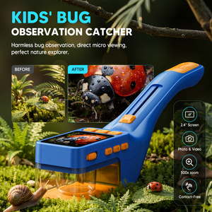 Lupa de Exploración con Luz LED, Pantalla de 2.4 Pulgadas, 8 LED, Recargable, de Plástico, Juguete Educativo para la Observación de la Naturaleza - Product Image 4