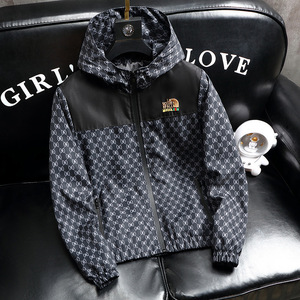Trench Double Face da <span class=keywords><strong>Uomo</strong></span> Marchio di Tendenza con Cappuccio Grande Vestibilità Slim Giacca Impermeabile Chiusura a Cerniera Stile Casual per <span class=keywords><strong>Taglie</strong></span> <span class=keywords><strong>Forti</strong></span> - Product Image 3