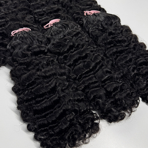 Extensiones de Cabello Humano Rizado para Crochet, Color Negro Natural, Pre-Enlazadas, Suaves y Voluminosas con Puntas Rizadas para un Fácil Peinado - Product Image 4