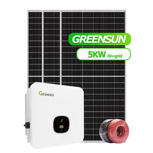 3KW 5KW 10KW كاملة نظام طاقة شمسية منزلي 3000w 4000w 5000w على الشبكة مجموعة اللوحة الشمسية