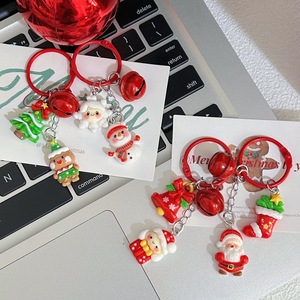 Nuovo Portachiavi Natalizio con Babbo Natale e Omino <span class=keywords><strong>di</strong></span> Pan <span class=keywords><strong>di</strong></span> Zenzero, Accessori in PVC per Auto, Ciondolo per Chiavi, Regalo per le Festività - Product Image 1