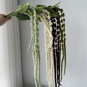 Decoración Floral Artificial Colgante de Amaranto de 6 Ramas con Tacto Real, Lágrimas de Amante, Verde, para Hogar y Arreglos Florales de Boda - Product Image 1