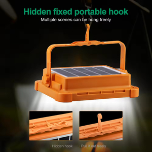 Lampe de travail solaire magnétique pour le camping, étanche IP66, 12000 mAh, grande capacité, LED COB, alimentation électrique - Product Image 5