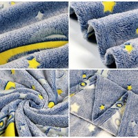 Couverture en flanelle Night Glow Astronaut Rocket, motif spatial, plaid en peluche pour lit, canapé, chambre d'enfant, textile de maison, vente en gros OEM