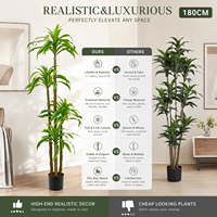 Plante artificielle Dracaena Gold Heart en gros avec pot blanc, décoration d'intérieur pour salon et bureau