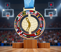 Médaille de récompense personnalisée en alliage métallique pour les sports et les événements, avec gravure plaquée or et impression de logo personnalisée