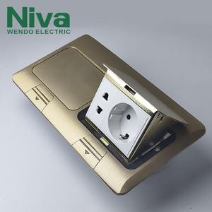Prises coulissantes universelles standard personnalisées, 2 prises AC, type à poussée plate, prise de sol coulissante, prise encastrée en aluminium <span class=keywords><strong>WD15</strong></span> - Product Image 1