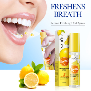 Marque distributeur OEM SADOER Spray buccal au citron Rafraîchir l'<span class=keywords><strong>haleine</strong></span> et nourrir les fruits Élimine la <span class=keywords><strong>mauvaise</strong></span> <span class=keywords><strong>haleine</strong></span> Produits de soins bucco-dentaires rafraîchissants - Product Image 2