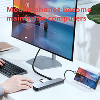 Station d'accueil 8 en 1 type-c, Hub USB avec carte réseau de chargement PD, USB-C, RJ45, TF, SD, 4K, compatible HDMI, pour ordinateur portable Macbook