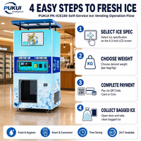 Distributeur automatique de glace commerciale 180 kg/24h, distributeur automatique de glaçons en libre-service avec ensachage automatique pour les entreprises