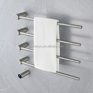 Porte-serviettes pour salle de bain Sèche-serviettes électrique à 4 barres Chauffe-serviettes mural avec minuterie de température - Product Image 2