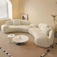 Ensemble de canapés nuage en forme de L au design moderne Mobilier de maison avec tissu en lin duvet pour hall d'hôtel ou de salon