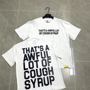เสื้อยืดดีไซน์เนอร์สุดหรูสั่งทำขายส่งลาย COUGH SYRUP สไตล์สตรีทแวร์  จำนวนมากรุ่นนี้เป็นเสื้อยืดคอกลมคุณภาพสูงสำหรับผู้ชาย ผ้าฝ้ายแท้ - Product Image 2