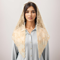 Foulard à fleurs en dentelle blanche vintage française pour femmes en gros Long foulard en coton Triangle accessoire pour cheveux pour l'été