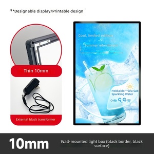 Boîte lumineuse publicitaire LED rectangulaire ultra-fine en aluminium, <span class=keywords><strong>menu</strong></span> alimentaire, bande LED personnalisée, <span class=keywords><strong>menu</strong></span> lumineux mural, enseigne lumineuse pour restauration rapide - Product Image 6