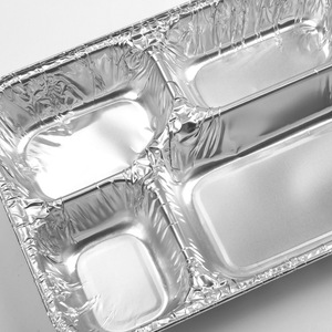 4 Compartment Disposable Aluminum <b>Foil</b> Dinner Trays with Paper Lids, Perfect for On-the-Go Lunches, Leftovers & TV Plates - Product Image 3