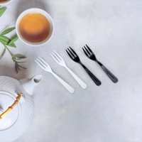 Petits couverts écologiques en CPLA (couteau/fourchette/cuillère/spork) pour pâtisserie/gâteau, options de couleur personnalisées et impression de logo, DIN/BPI/OK