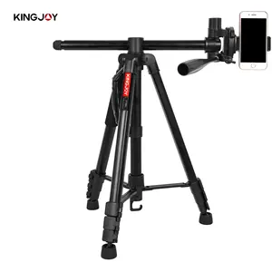 kingoy Stativ Camera Tripod Monopod Professional Horizontal Arm Photo Tripod with 3 way Head Compact Aluminum Tripod Stand