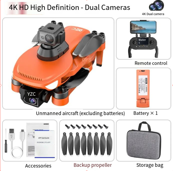 Orange l500 pro max hd avec sac de rangement pour éviter les obstacles laser