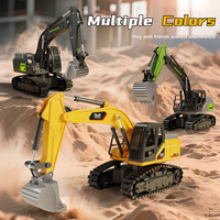 Excavadora de Juguete a Control Remoto para Niños, Educativa, con Luces y Música, Mesa de Trabajo Giratoria de 360 Grados, Simulación de Aleación