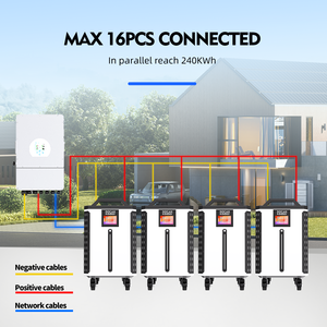 Paquete de Baterías de 32kwh, 51.2V, 628Ah, 680ah, 30kw, 32kW para Almacenamiento de Energía Solar en el Hogar, 600ah, 10 Años de Garantía, Soporte de Piso, Envío desde Houston - Product Image 5