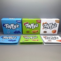 Sachet plat en Mylar à trois soudures latérales, imprimé sur mesure, pour emballage de snacks, cigares, avec fermeture éclair, pochette en plastique avec boîte pour rouleaux