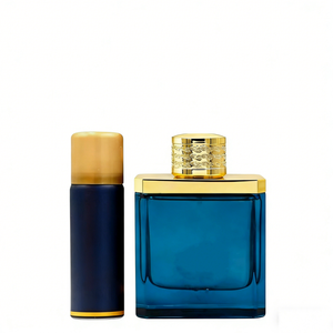 Coffret cadeau pour homme en deux pièces (100 ml d'eau de <span class=keywords><strong>parfum</strong></span> + 50 ml de spray anti-transpirant), coffret cadeau de <span class=keywords><strong>parfum</strong></span> masculin luxueux bleu or - Product Image 3