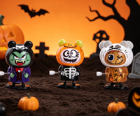 Ensemble de jouets à remonter pour Halloween, 3 styles : figurines de vampire, squelette, zombie, ours, marchant et agitant la tête, en plastique, unisexe, pour enfants de 2 à 7 ans